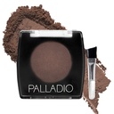 Palladio Brow Polvere per sopracciglia, morbida e naturale polvere del sopracciglio con Jojoba olio e burro di karité, aiuta a migliorare e definire le Brows, dimensione compatta per il borseggio o viaggio, include Pennello del applicatore, marrone scuro