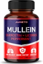 Mullein Supplement - Formula potenziata con Quercetin, liquirizia per Detox polmonare, supporto del sistema respiratorio e immunitario (150 Count (Pack of 1))