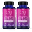 Flusso e Glow Equilibrio di ormone naturale per le donne - PMS & Menopause Rilievo per Cramps, Mood Sweats & Night Sweats con Donq Quai & Black Cohosh per Menopause - 60 Vegan Capsules (2 Pack)