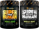 ALPHA LION Superhuman Pre Workout Powder & Post Workout Recovery Bundle, Sustain Energy & Focus + Lean Muscle Growth, Strength & Volume (Hulk Juice & Muscle Marg