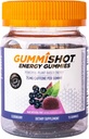 GummiShot Energy Gummies, 1125 mg di chews di caffeina piantati per bottiglia, Booster di energia duratura lunga, Elderberry (15ct)