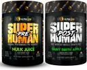ALPHA LION Superhuman Pre Workout Powder & Post Workout Recovery Bundle, Sustain Energy & Focus + Lean Muscle Growth, Strength & Volume (Hulk Juice & Gainy Smith Apple)