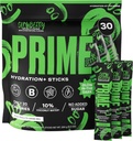 PRIME HYDRATION+ Sticks GLOWBERRY | Polvere d'idratazione Bastoncini di singola dose | Polvere di elettrolita sul Go | Basso zucchero | senza caffeina | Vegan | 30 Sticks