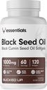 Bucked Up Olio Seme Nero 1000mg Per Serving (olio di semi di cumino nero) Essentials (60 Serve, 120 Softgels)