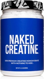 Polvere di monoidrato di creatina pura NAKED - non aromatizzata, 500g, 1,1lb Bulk - Vegan, non OGM, senza glutine, senza soia, senza filler, supporta la crescita del muscolo e la resistenza - 100 Servings