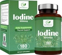 Integratore di iodio - 180 Caps, 180-Day-Supply – Integratore di supporto della tiroide – Iodio puro 300mcg per capsula – Formula tiroide, per una funzione tiroide normale – Iodido di potassio – Integratore di iodio vegano