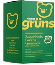 Gruns Sugar Free Super Greens Gummy Bears - Spirulina Organica e clorella, Prebiotici per la salute digestiva, 20+ Vitamine e Minerali, Adaptogens - 14 sachets - 112 Gummies