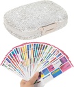 Organizzatore di pedaggio con etichette Bling Pocket Pill Case con adesivi Kit di Medicina di viaggio Holder Small Purse Pill Box Contenitore Mini stoccaggio portatile di farmaci (bianco e 300 etichette)