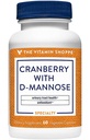 La Vitamina Shoppe Cranberry con D-Mannose, Tratto urinario e salute della vescica, Antiossidante con 60 mg di vitamina C con Cranrich (concentrato di mirtillo) (60 capsule di verdure)