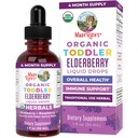 MaryRuth Organics Toddler Elderberry Syrup, USDA Organic Elderberry, Sugar Free Kids Support Supplemento per età 1-3 anni, Clean Label Project Verified®, Vegan, Non-GMO, Gluten Free, 1 Fl Oz