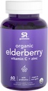 Concentrato di Gummies di Elderberry (65:1) con vitamina C, Zinc & Probiotics per il supporto immunitario & Gut Health | USDA Organic, Vegan Certified & Non-OGM Verified (60 Vegan Gummies)
