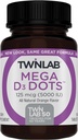 Twinlab Mega D-3 Dots - Integratore di vitamina D per la salute immunitaria e il supporto di ossa - 100 compresse arancio, 125 mcg (5000 IU) (Pack of 2)