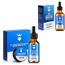 Kit di crescita del cuscinetto di legno di Sandalo con 2X Biotina per gli uomini e l'olio di crescita del cuscinetto, ingredienti naturali & la crescita dei capelli facciali