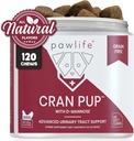 Integratori di mirtilli per cani| Tratto urinario & supporto della vescica| D Mannose & Antiossidanti per supporto| 120 Chews Morbide Formulate Veterinaria