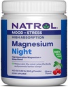 Natrol Magnesio Notte 325 mg, Magnesio ad alto assorbimento e miscela di sonno per aiutare calmare la mente, rilassare il corpo e promuovere il sonno migliore, 16.3 OZ di polvere aromatizzata alle ciliegie, fino a un rifornimento di 60 giorni