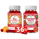 Lunakai Vitamina B12 e Multivitamina Gummies Bundle - Supplemento Non OGM & Vegan per il supporto energetico e la salute di ossa - 100% Valore giornaliero di 16 vitamine e minerali essenziali - 30 giorni di alimentazione