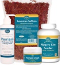 Kit per la cura della psoriasi - Include tè di zafferano americano, polvere della corteccia dell'elm slippery, scala della psoriasi e lavaggio del corpo, e crema della psoriasi. 4 Articoli consigliati in The Book Healing Psoriasis by Dr. John Pagano