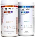 Confezione da 2 | Vegan Protein Powder di TASHIE, 20g Pea Protein per Uomini e Donne, Non OGM, Zucchero Zero, Contiene Probiotici & HMB (Vanilla & Coconut)