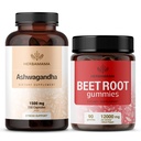 HERBAMAMA Ashwagandha e Beet Root Kit - Bundle di 1500 mg Ashwagandha Root Capsule & 1500 mg Beet Root Gummies - Vegan, Non-GMO, Gelatin-Free - 2 Pack