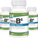 Qualità Scelta Vitamina B6 100mg 100 Conte Bottiglie di Compresse (3 Confezione)
