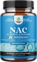 NAC Supplemento N-Acetyl Cysteine con Vanilla - Detox N-Acetylcysteine Supplemento per Lung Health & Respiratory Function, Liver & Kidneys Detox & Cleanse - Amino NAC Capsule per Adulti - 90 Ct