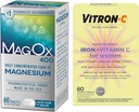 Integratore di ferro ad alta potenza Vitron-C, Supporto di Immunt 60ct e Mag-Ox 400 Magnesio Supplemento minerale 60ct
