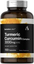 Horbäach Curcumin Turmeric 3000mg | 150 capsule | Supplemento di curcuma con estratto di pepe nero | Non-GMO, Gluten Free Herbal Complex | by Berkshire Labs
