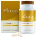AGELESSTM: capsule UltraMAX GoldTM, HGH Anti-invecchiamento Supplemento per le donne, rallenta l'invecchiamento cellulare, supporta la salute immunitaria, tono morbido della pelle e sonno riposante, gestione del peso, 90 capsule