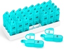 Organizzatore mensile Zoksi 2 volte al giorno, organizzatore di scatole di pillole di 30 giorni Am Pm, caso di pillole giornaliere con 32 grandi scomparti per ogni giorno, contenitore di pillole di viaggio portatile per vitamine e medicina (Cyan)