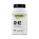 NutraBio Vitamina D3 K2 | 5000 IU D3 come Cholecalciferol con vitamina K2 come MENA-Q MK7 (180mcg) | Support Bone e Heart Health | Non-GMO, Gluten Free, Lactose Free | 60 capsule vegetali