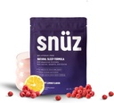 snüz Natural Sleep Support Supplemento con Magnesium Glycinate, Myo-Inositol, Apigenin & Glycine, Melatonin Free, Sleep Aid for Adults, Non GMO, Gluten Free, Vegan, Raspberry Lemon Flavor, 30 Svgs