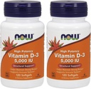 NOW Vitamina D-3 5000 IU,120 Softgels (Pacchetto di 2)