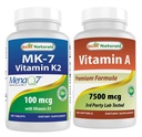 Migliore vitamina K2 (MK7) con D3 & vitamina A 25000 IU