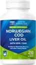 Rite Aid Cod Liver Oil Softgels 250 Count, con EPA e DHA, Supporta la salute di cuore, cervello e visione