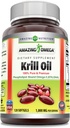 Incredibile Omega Krill olio con Omega 3s EPA, DHA, Phospholipids e Astaxanthin 1000 Mg per Serving 120 softgels Supplemento | Non OGM | Gluten Free