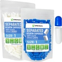 XPRS Nutra Size 1 Gelatin Capsule Separati - 100 Contare Capsule Pillole Vuote Separate in Borse - Pillole Vuote per Riempimento Integratore fai da te (Blue/White)