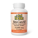 Fattori naturali BetaCareAll 25.000 UI, Vitamina A per la pelle sana, la visione e la funzione immunitaria, 90 Softgels