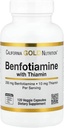 California Oro Nutrizione Benfotiamine con Thiamine, 250 mg, 120 capsule vegetali