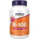 NOW Integratori alimentari, Vitamina B-100, Produzione energetica*, Salute del sistema nervoso*, 100 capsule di veg