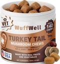 WuffWell Turchia Tail funghi per cani – Integratore di funghi per cani Supporto immunitario – Aids Lumps & Bumps – Mushroom Powder for Dog – Vet-Recommended – Dog Mushrooms Powder – Made in USA