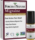 Forze di natura naturale, Rilievo di dolore di emicrania organica Roll-on Topical, Supporti Prodrome, Aura, Headache, Fatigue, Sensibilità luminosa e sonora, Nausea associata con migraine, Non OGM, 0.14 Fl Oz