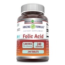 Stupefacente Formulas Folic Acid 1000 Mcg (1 Mg) | 240 compresse Supplemento | Vitamina B9 | Non-GMO | Gluten Free | Made in USA