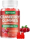Cranberry Gummies Salute del tratto urinario per le donne e gli uomini, 50X Concentrato Extrac, Vitamina C & E, Cranberry Gummies per le donne con Hibiscus per sostenere Immune, 60 conti