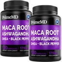6-in-1 Organic Maca radice Ashwagandha capsule 1710mg con DHEA e pepe nero Estratto di frutta per le donne e gli uomini - Nero Maca Supplemento per Stamina, Bone e Mood Support Supplemento, 120ct (Pack of 2)