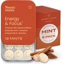 NeuroGum Energy Caffeine Mints (72 Pezzi) - Zucchero Libero con L-teanina + caffeina naturale + Vitamina B12 & B6 - Nootropic Energy & Focus Supplemento per le donne & uomini
