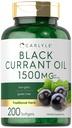 Carlyle Black Currant Oil Softgels | 1500mg | 200 Count | Non OGM e Gluten Formula gratuita | Black Currant Seed Oil