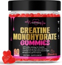Creatina Monoidrato generico Gummies per il recupero muscolare, il guadagno muscolare e la forza, la concentrazione di energia e la salute del cervello, senza glutine, non OGM, integratore vegano per uomini e donne, 30 porzioni 90 ct
