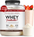 3 in-1 polvere di proteine del siero di latte non aromatizzata 5lb – 30g di proteine di erba-Fed da idrolisato di siero, isolato e concentrato per porzione – Non OGM, Soy-Free, Sugar-Free – 63 Servings