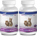 cat Wellness Treats - Ultra Vitamins for Cats - Minerali sani e vitamine Formula - Chews - Calcio per gatti - 2 Bottiglie (180 Trattati)