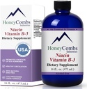 HoneyCombs Vitamina B3 Niacin Supplemento gocce liquide - Alta potenza Vitamina B3 Gocce liquide per uomini e donne - Mantenere il sistema digestivo, pelle, lingua, energia e altro ancora - Vegan Niacin Drop (16 Fl oz)
